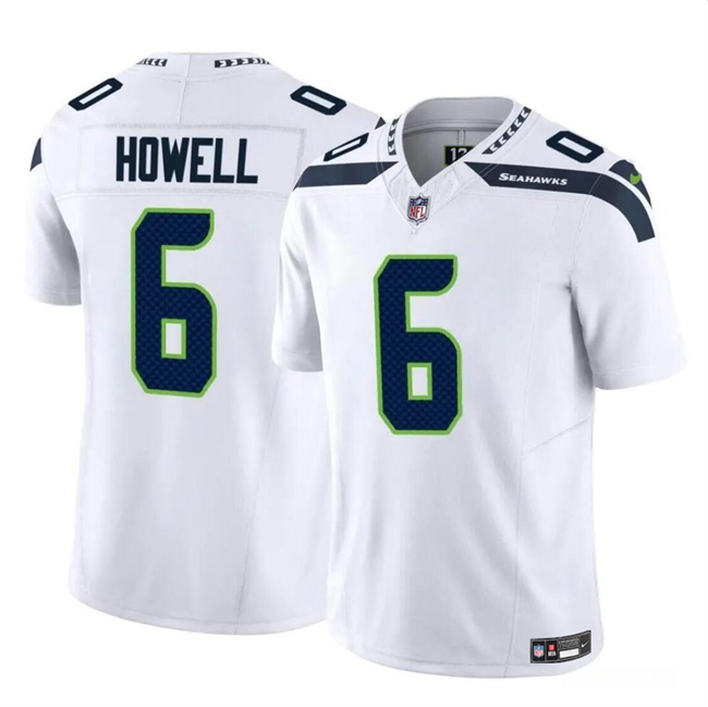 Men's Seattle Seahawks #6 Sam Howell White 2023 F.U.S.E. Vapor Limited Football Stitched Jersey